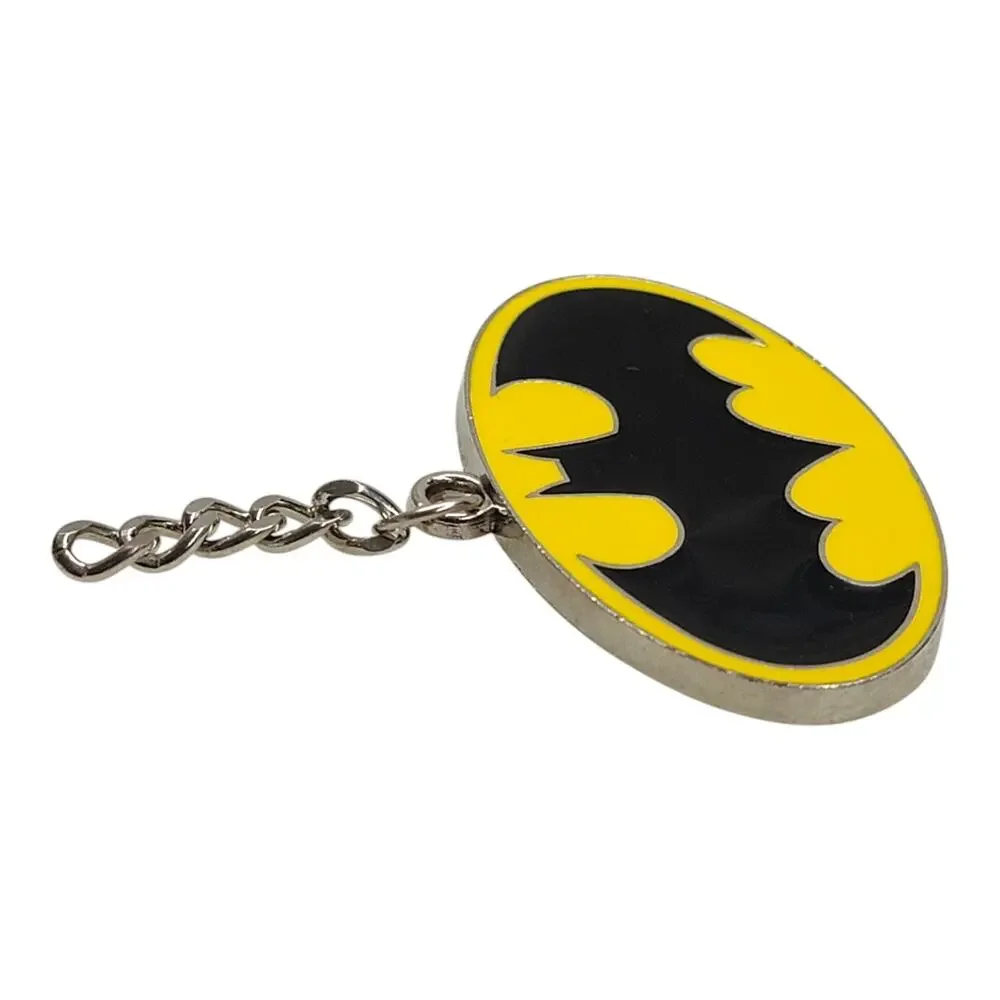 DC Comics Batman Oval Logo Keychain Charm Metal Enamel Zipper Pull 2008